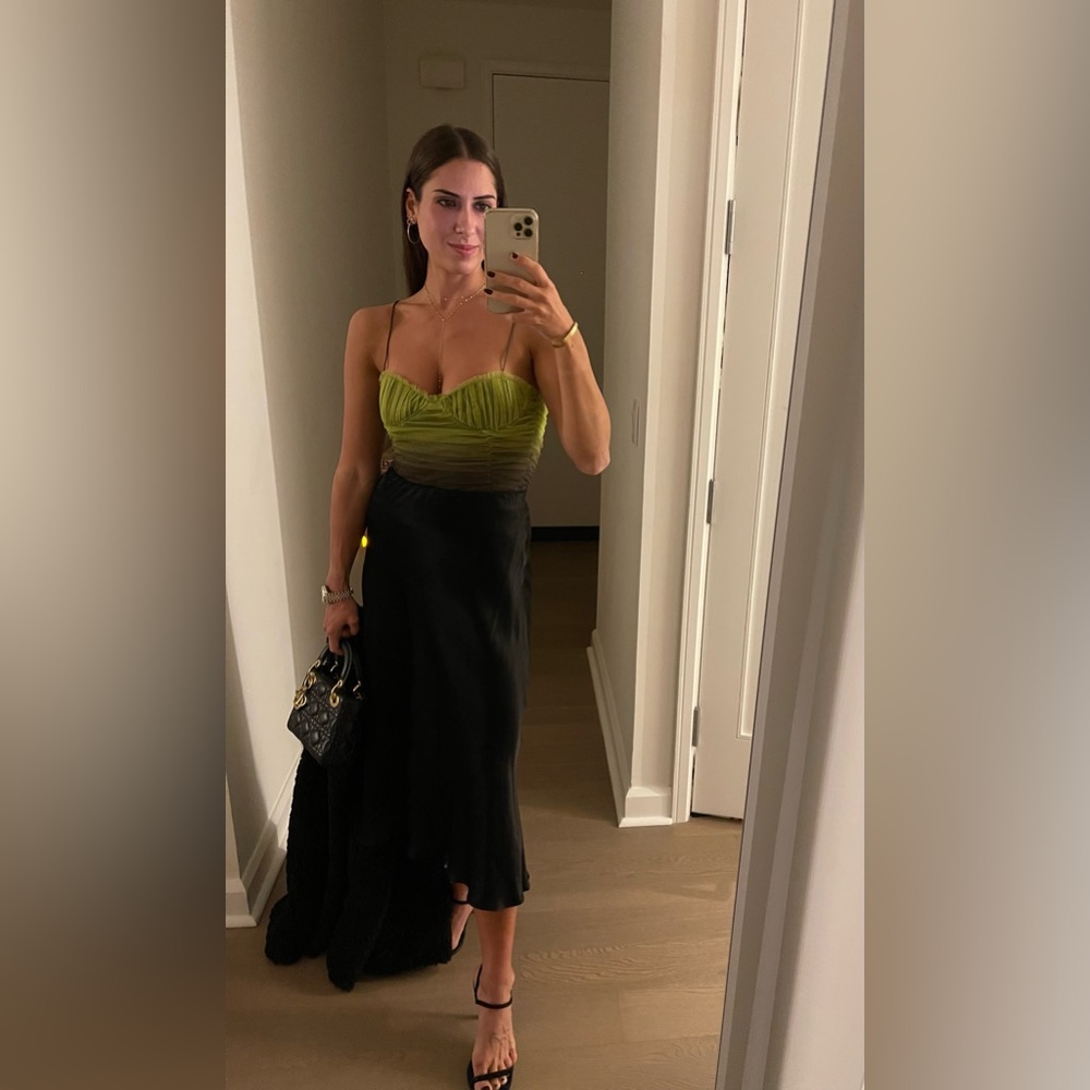 Tulle ombré bodysuit green tones